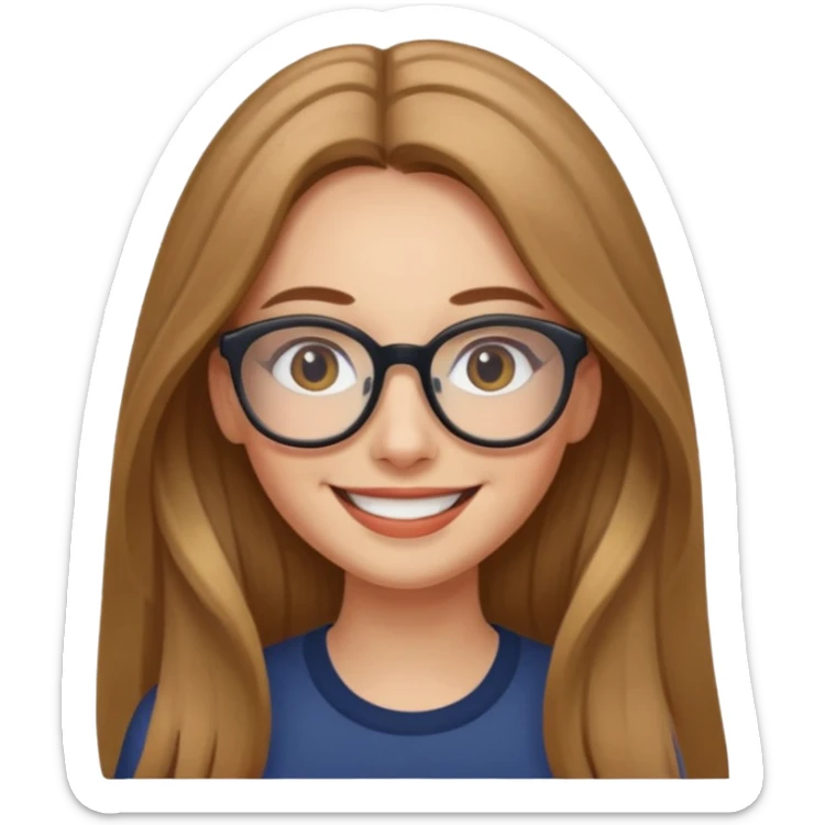 Painting Hold. Women smilling   Long hair,  lunette sticker