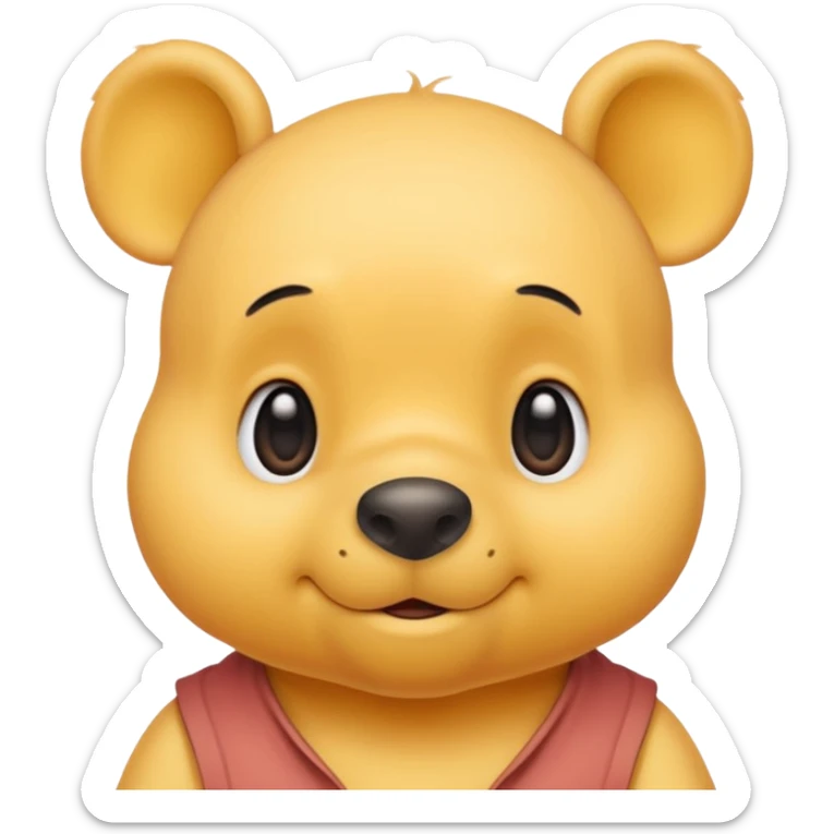 winee the pooh with yellow pastel skin cute and with no body sticker