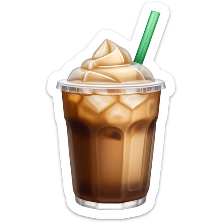 Starbuck ice coffee with ice cubes sticker