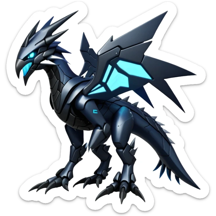 Punk’ish Edgy Futuristic Badass Dark Gothic Zekrom-Dialga-Aurorus-Amaura-Hybrid-Creature sticker