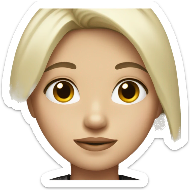 girl with black hair and black clothes with blonde hair on left side only sticker