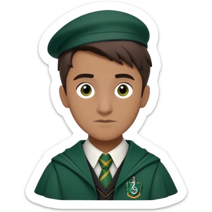 louis cordice is Blaise Zabini in harry potter, wear hogwarts slytherin uniform sticker