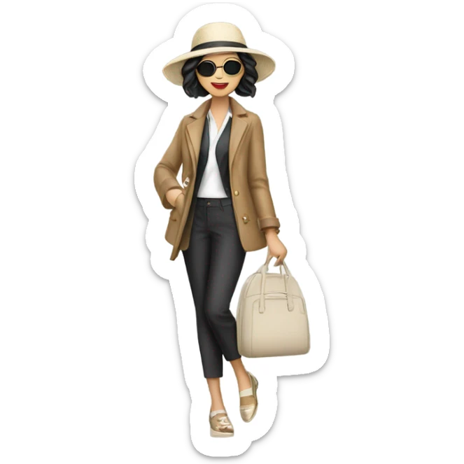 Asian fashionista loves to travel to Italy sticker