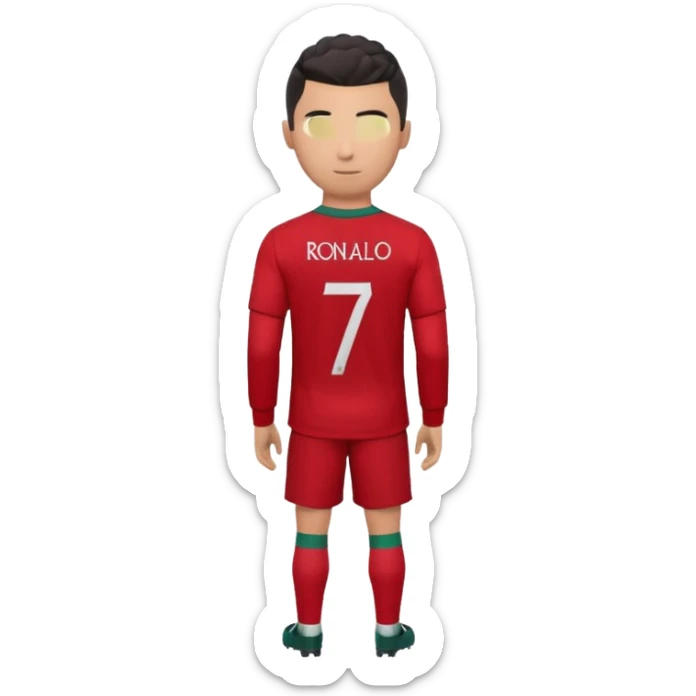 red Portugal football shirt with Ronaldo 7 on the back sticker