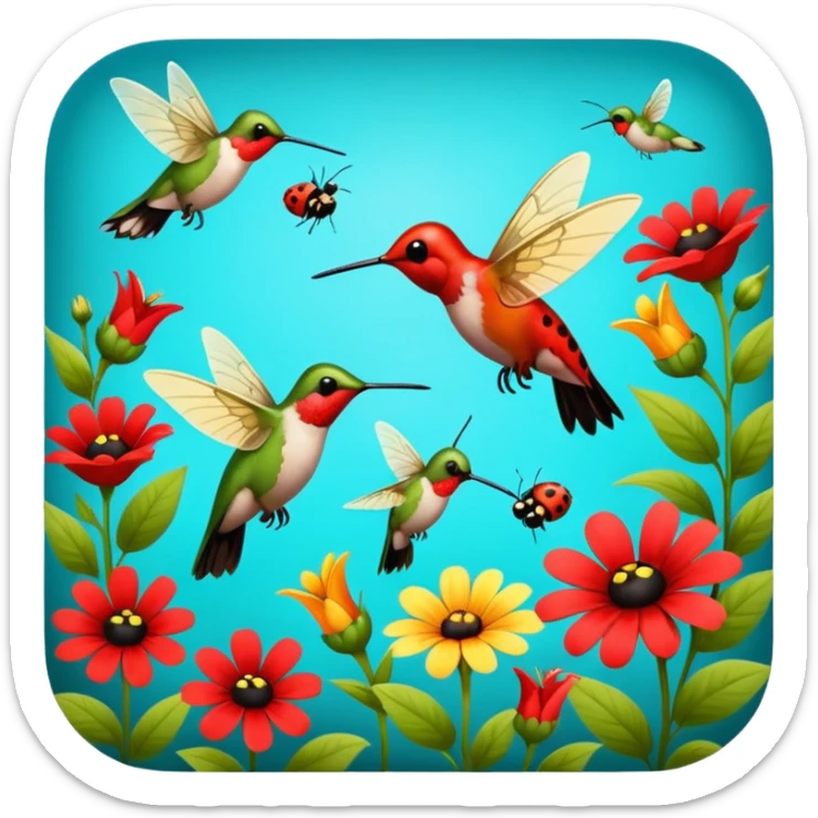 🎨Donde danzan las mariposas y los colibrís y entre las 💐flores y la 🏞️naturaleza las 🐝abejas bebiendo el néctar de las flores polinizando the 🐞ladybug rojo divino entre los jardines de pintorescos y majestuosos colores sticker