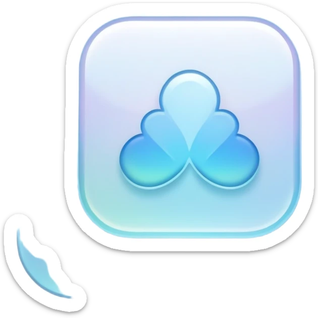 Iridescent pastel blue formal elegant sophisticated cultured neat pretty beautiful nifty app icon sticker