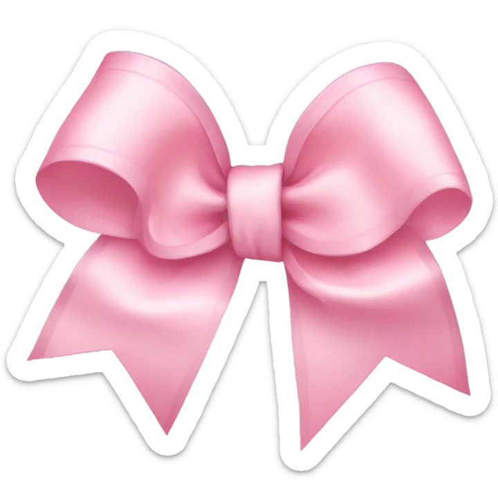 light pink ribbon bow sticker