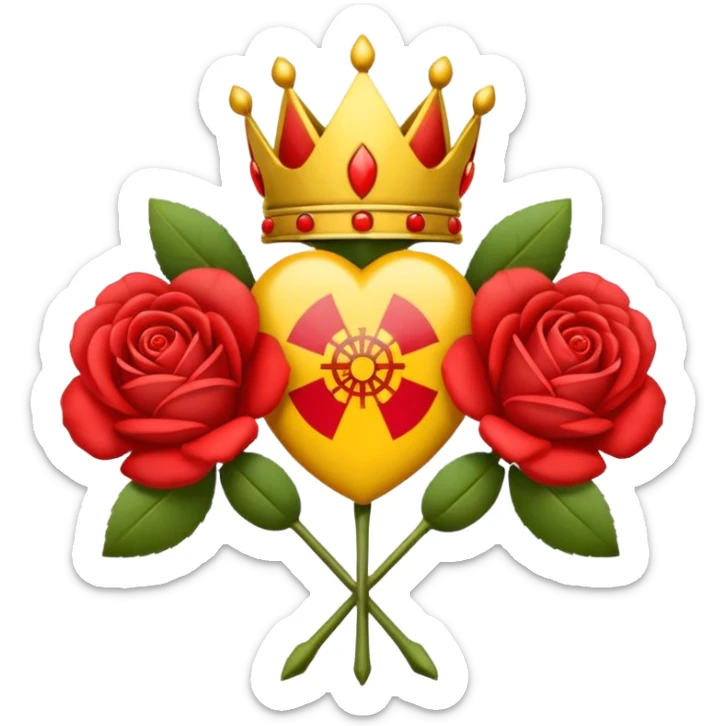 Hazme un emoji con el logo de la falange española con las 5 flechas y las 5 rosas sticker