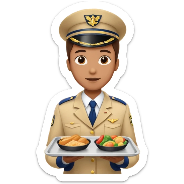 hazme una persona atendiendo en un comedor universitario sticker