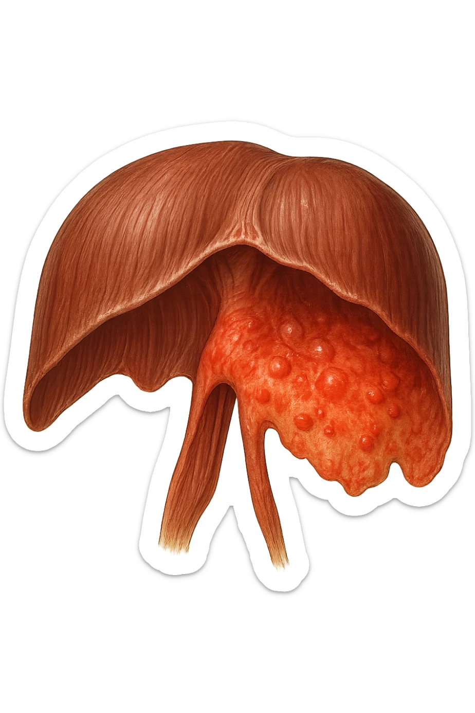 diaframma umano anatomico infiammato, isolato su sfondo bianco sticker