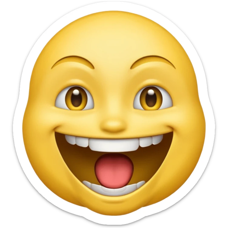 a face with a large opened mouth in emoji of whatsapp style (yellow) sticker