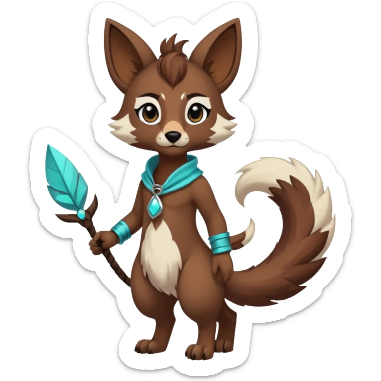 Cool cute Kawaii edgy fantasy animal  fursona Fionbri by griffsnuff & LiLaiRa & Falvie full body sticker