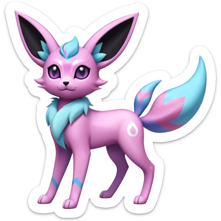 Futuristic Glaceon-Espeon-Sylveon-Umbreon-hybrid, full bod sticker
