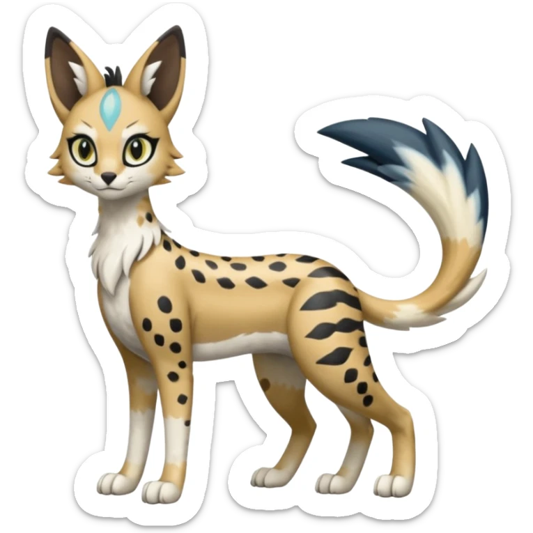 Meloetta-Trico-Silvally-Nargacuga-Sergal-Serval-Cresselia-Fakémon-creature-hybrid sticker