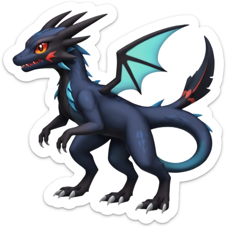 Spooky Nargacuga-Salandit-Umbreon-Noibat-Noivern-Silvally-Pokémon-Fakémon-fusion (full body) sticker