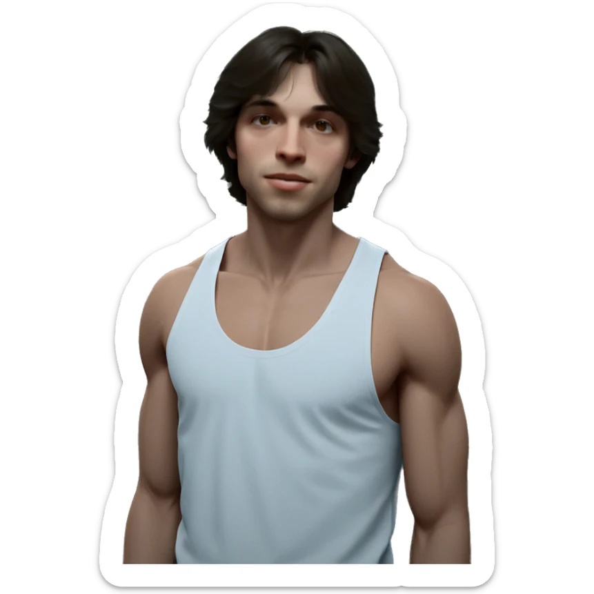 boy in tank top sticker