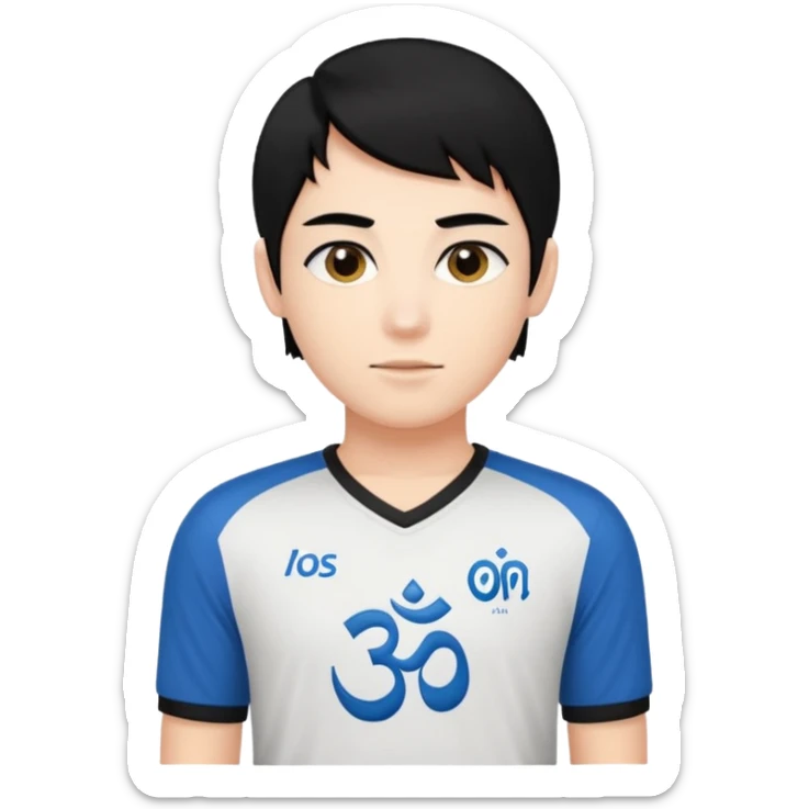 Un personnage qui a les cheveux noirs dans le côté et qui porte un maillot de l’om sticker