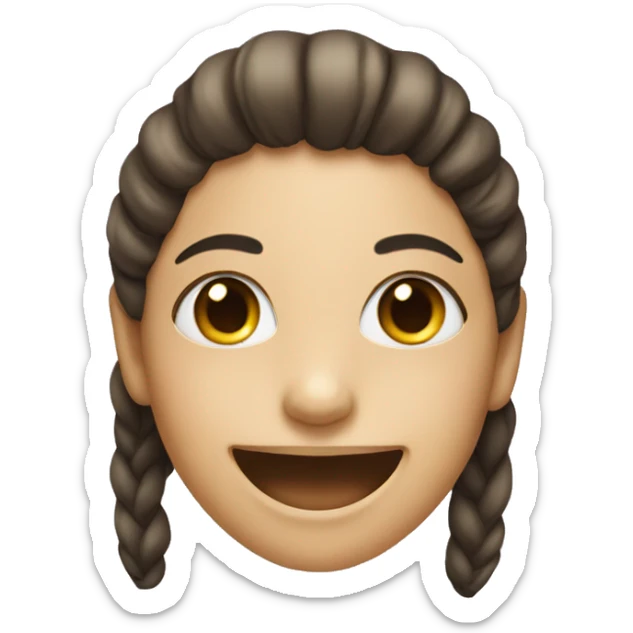 A girl with a smiling mask, who is making the sign, of love and peace  sticker