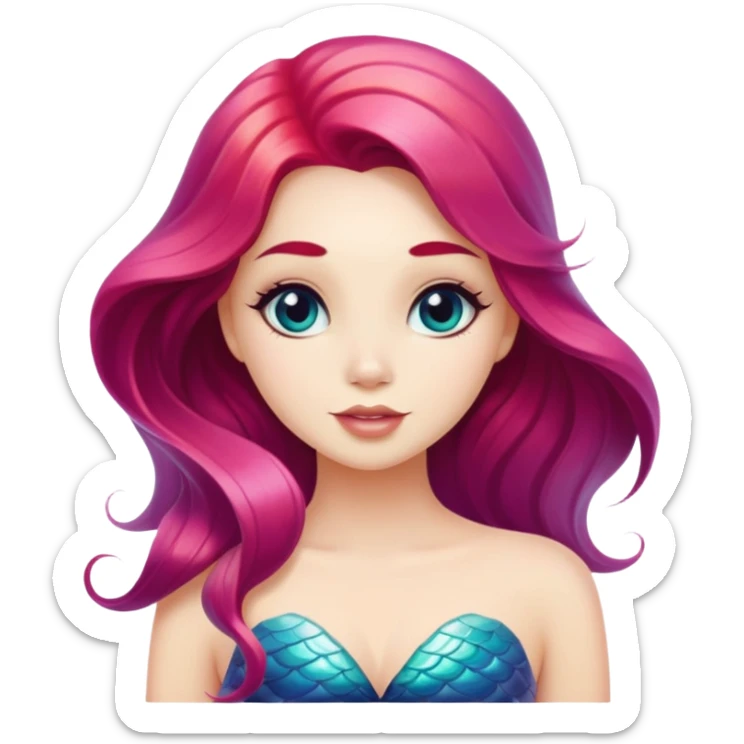 A very beautiful mermaid wearing modern clothes with a good sense of fashion  sticker