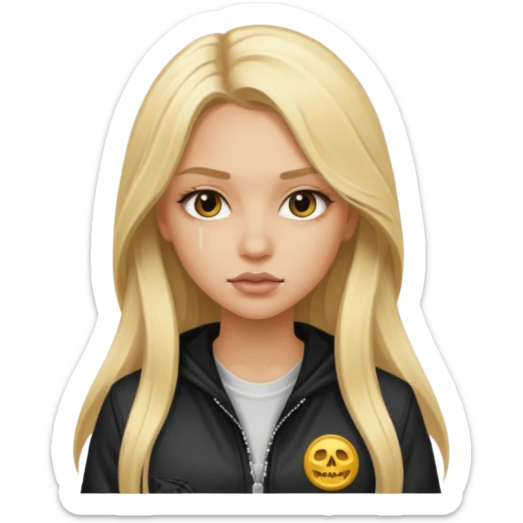 Beautiful blonde Long Hair Gangsta girl sticker