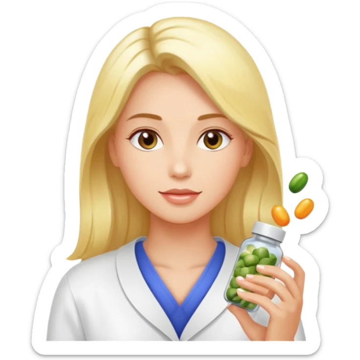 Hair and skin beauty with biotin, zinc and vitamins. sticker