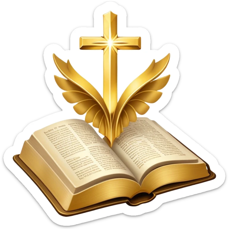 The Holy Bible Book Flipped Open With Glorious Divine Gold Shine beaming out of it  sticker