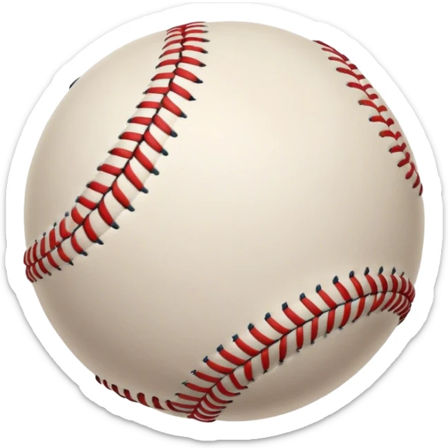 Cinematic Realistic image of a classic baseball, rendered with detailed stitching and textured leather, set against a nostalgic ballpark backdrop with soft, golden lighting that evokes Americana sticker