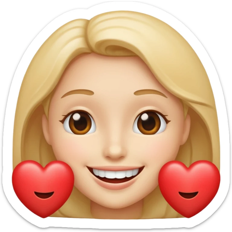 smile with heart sticker