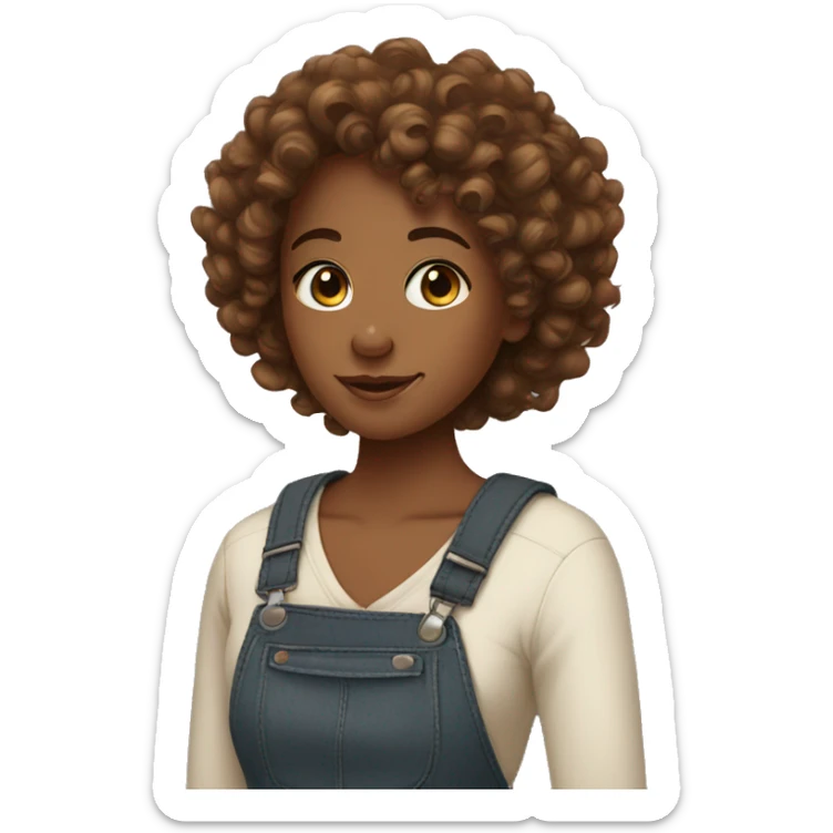 Curly girl brown skin and very pretty  sticker