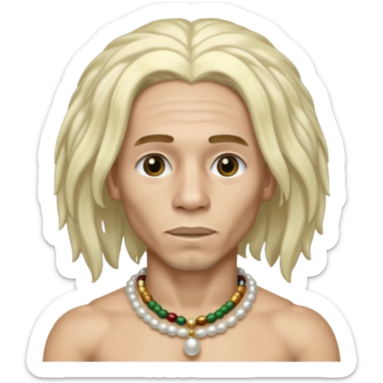  Male bob marley inspired hair platinum blonde with pearls makeup sticker