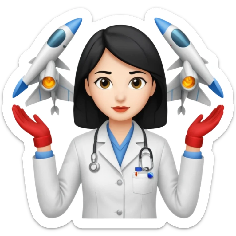 Femme cheveux noir travaille dans le domaine de l'aéronautique sticker