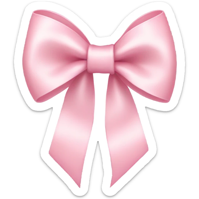light pink ribbon bow sticker