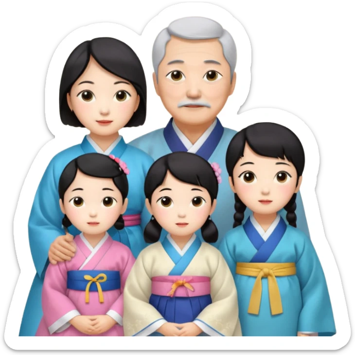korean mother, korean father, korean grandmother, korean grandfather sticker
