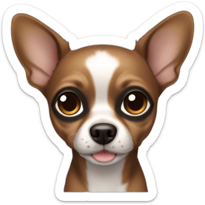 little dog chihuahua  with black skin color and some brown hair sticker