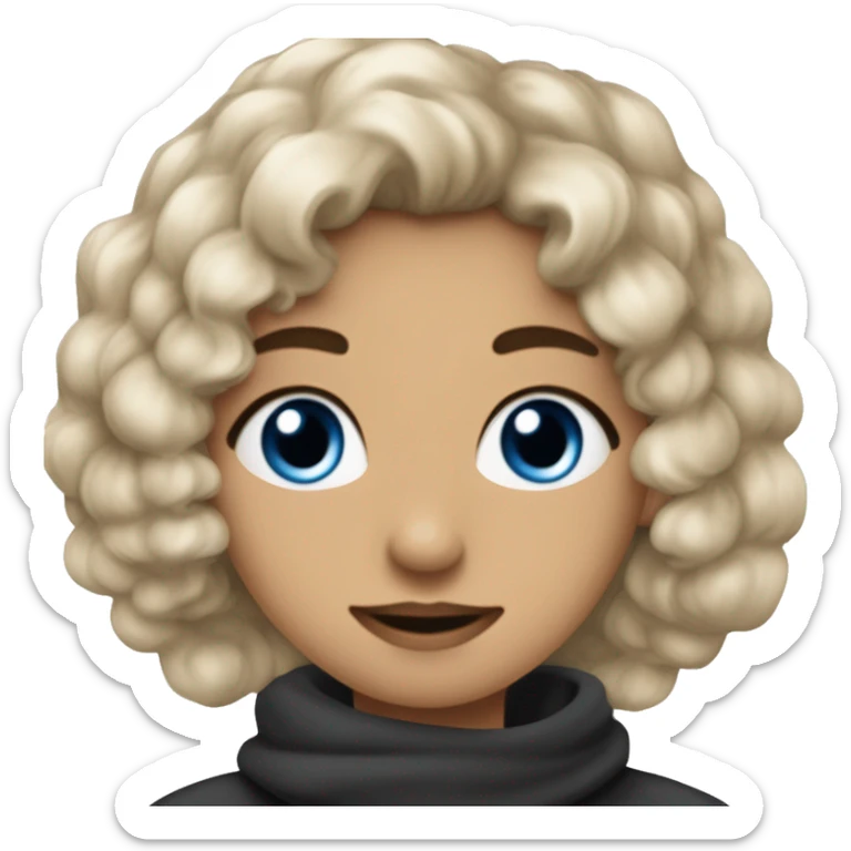 Créé des amoureux qui marche ne filles veux des yeux bleus avec les cheveux noirs lisse et un garçon avec les cheveux bouclés noir et les yeux noirs  sticker