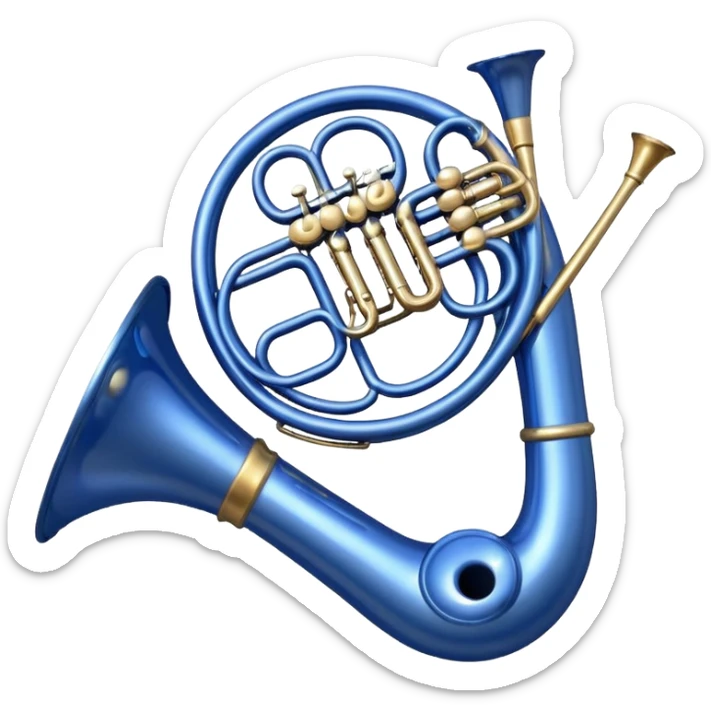 i want an emoji of a blue french horn music sticker