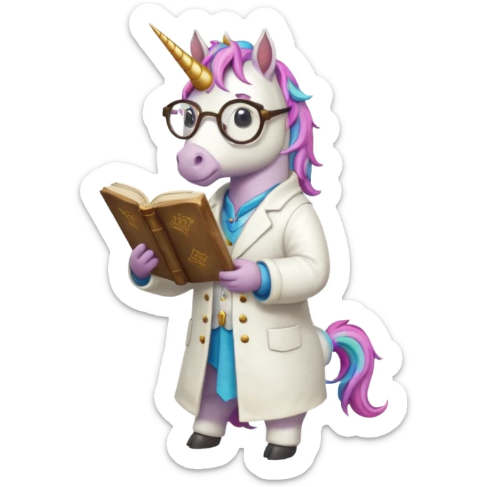 Unicorns read book
A full body of scholar unicorn wearing round glasses, reading a thick ancient tome.












 sticker