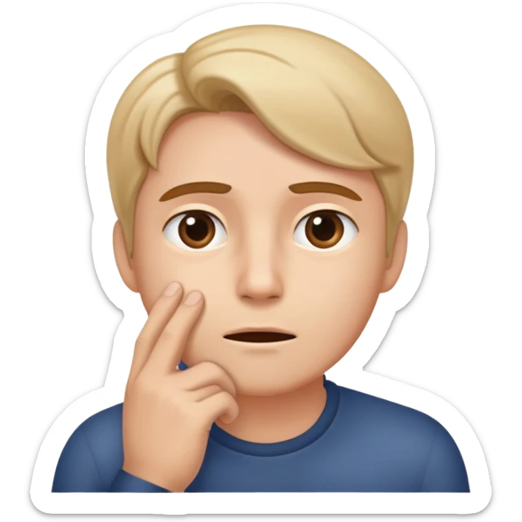 Simple emoji with a hand at the bottom of the chin as if they were grabbing the hair at the bottom of the chin, (dont add facial hair at all). Its like a warning in arabic culture. sticker