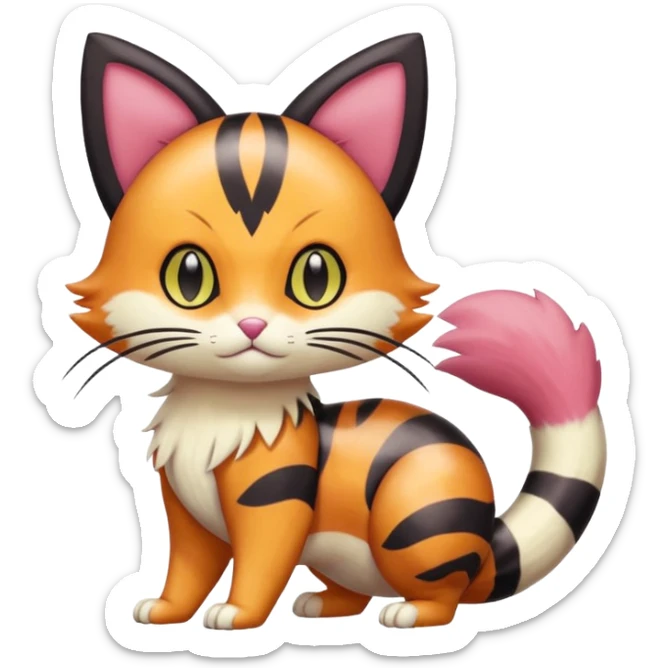 Liepard-Furret-Litten-Skitty-Pokémon-fusion-creature (full body) sticker