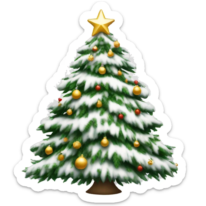 white christmas tree sticker