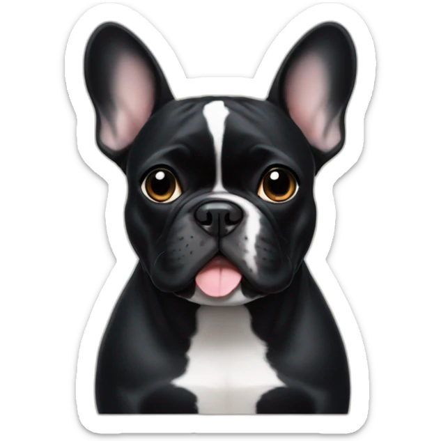 Black French bulldog sticker
