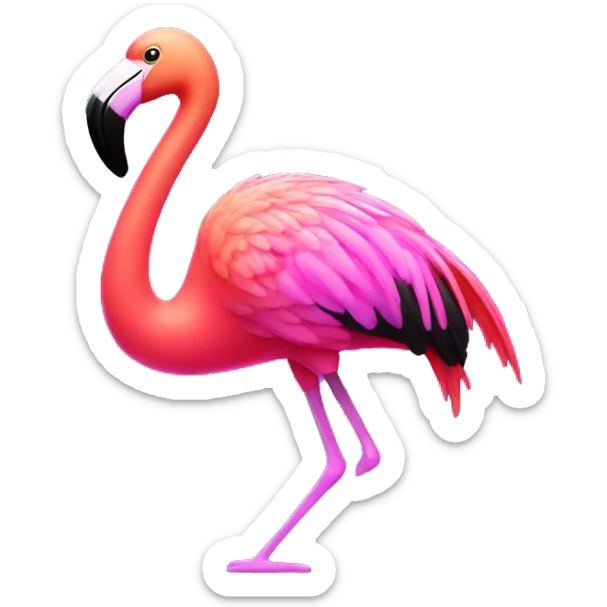 neon flamingo sticker