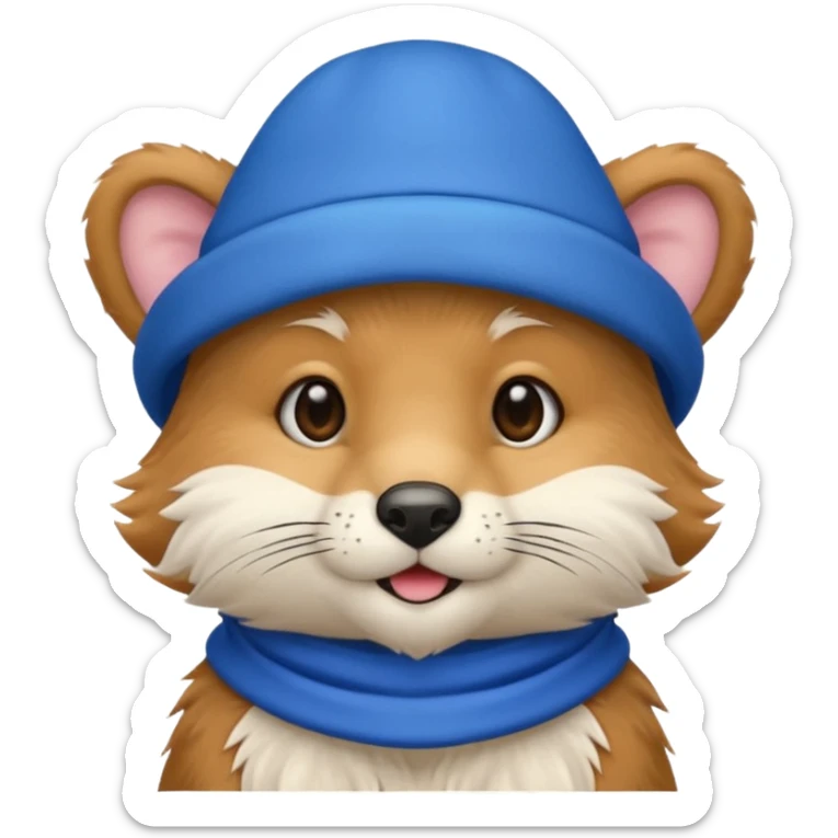 blue hat animal sticker