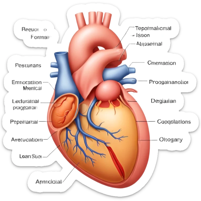 educational medical diagram of male reproductive organ sticker