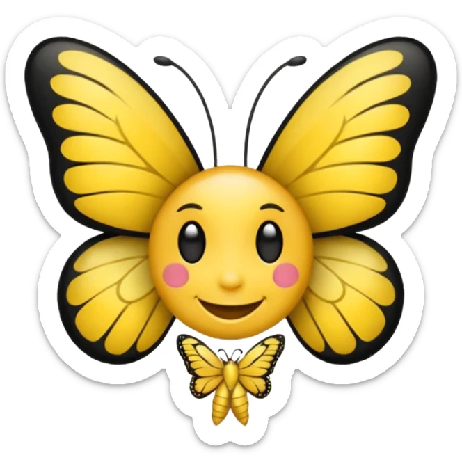 Emoji sourire avec un nœud papillon dans les cheveux sticker