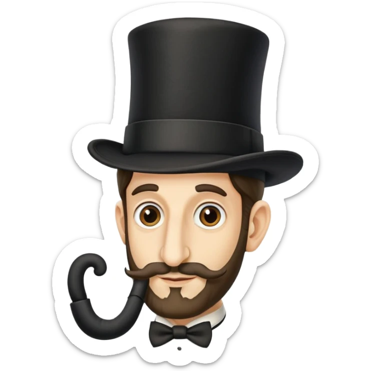 make me a sterotypical jewish man. nose longer than his face, jewish tophat and 2 long curls of hair going down the sides of his head from underneath the hat. sticker