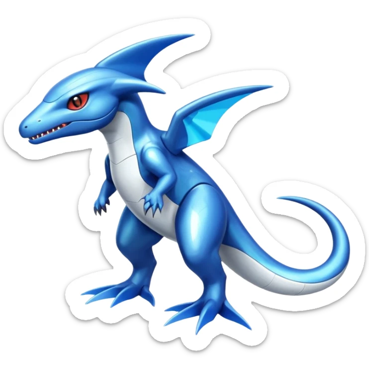 Shiny Glossy Oily Futuristic Latios-Gabite-Amaura-Salandit-Helioptile-fusion (full body) sticker