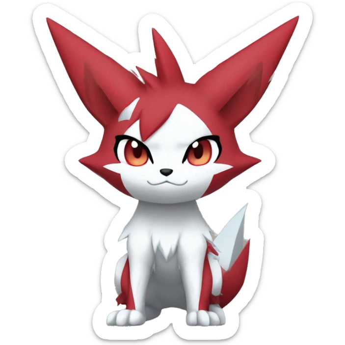 Anthro Cool Edgy Cute Chibi Shiny Zangoose-Zoroark-Fakemon-Pokémon Full Body Detailed High Quality sticker