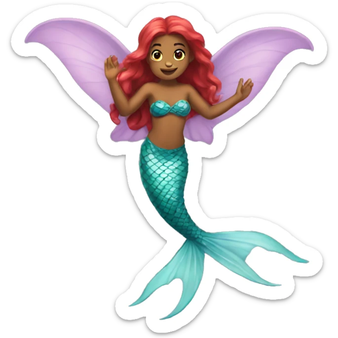 flying mermaid  sticker