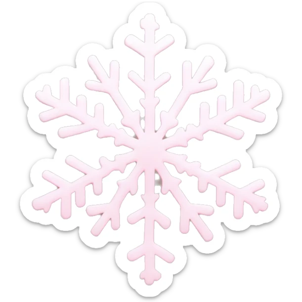 Pale blush pink snowflake sticker